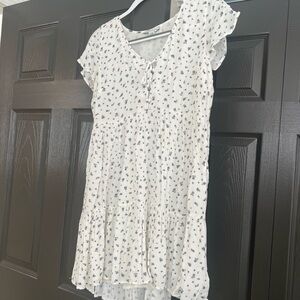 American Eagle Outfitters White and Blue Mini Dress
